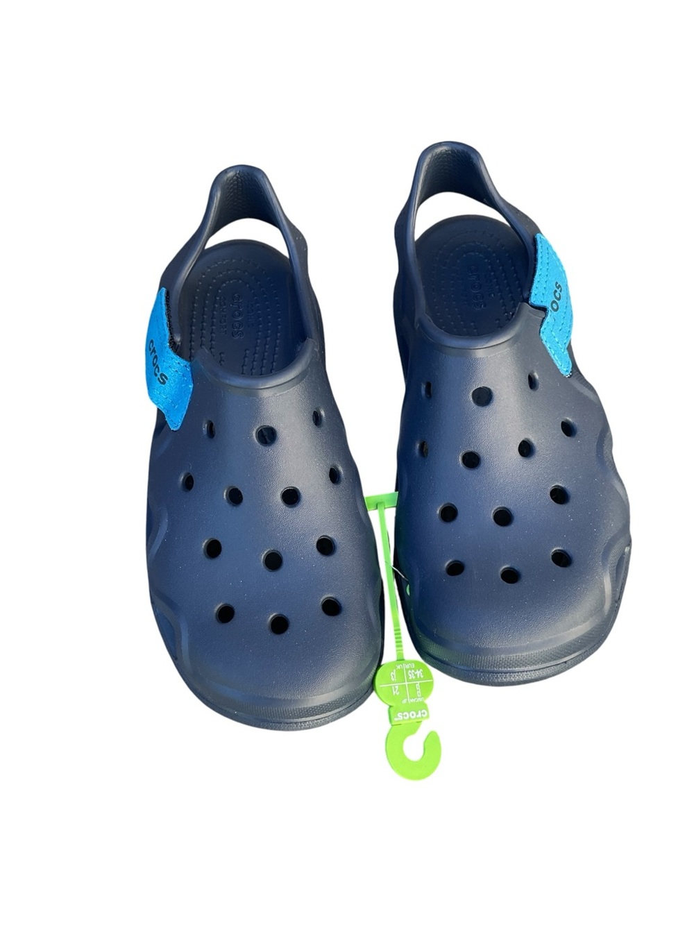 Crocs Swiftwater Unisex Kids Blue Clog Sandals Slip On Size J3